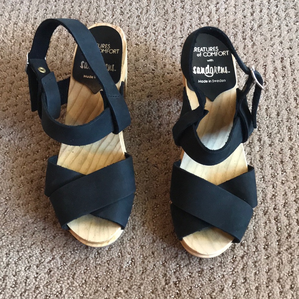 Sandgren Creatures of Comfort Black Clog Sandal